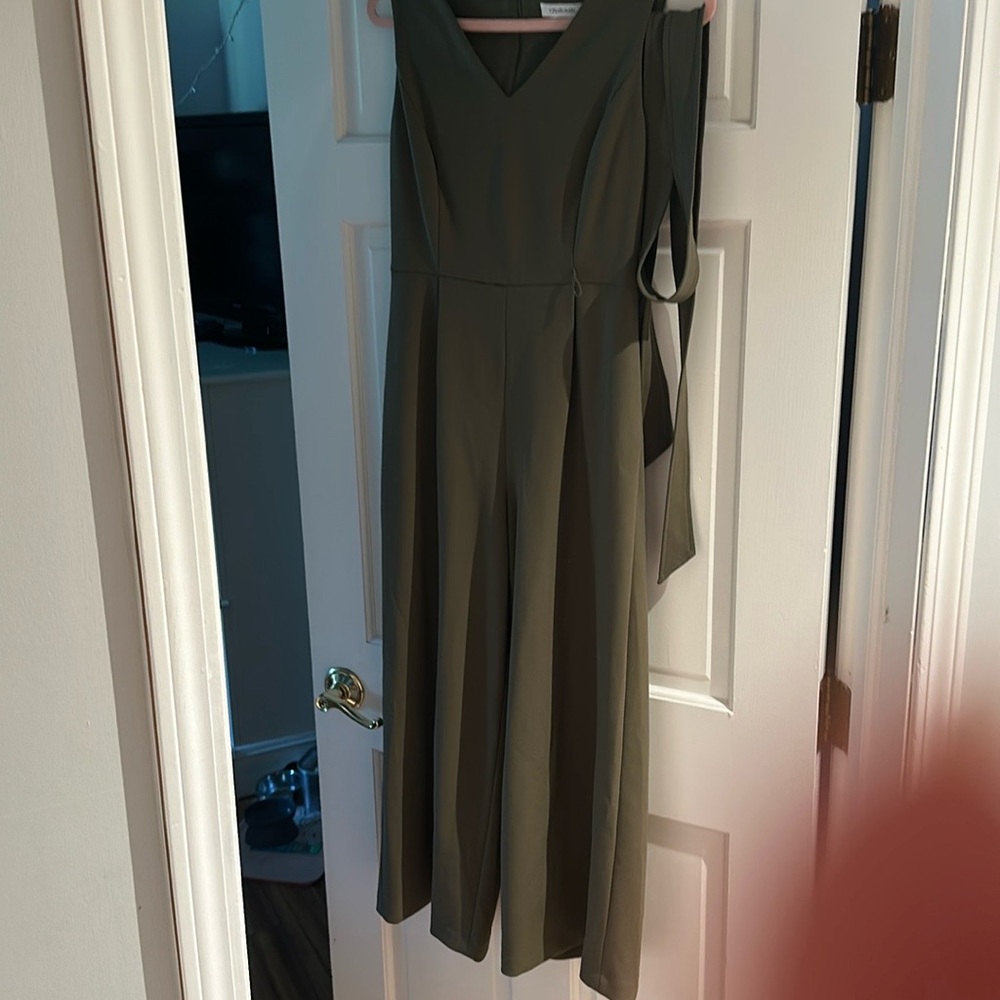 Calvin Klein Olive Green Sleeveless Jumpsuit